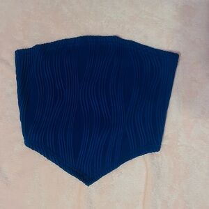 Blue Ribbed Tube Top